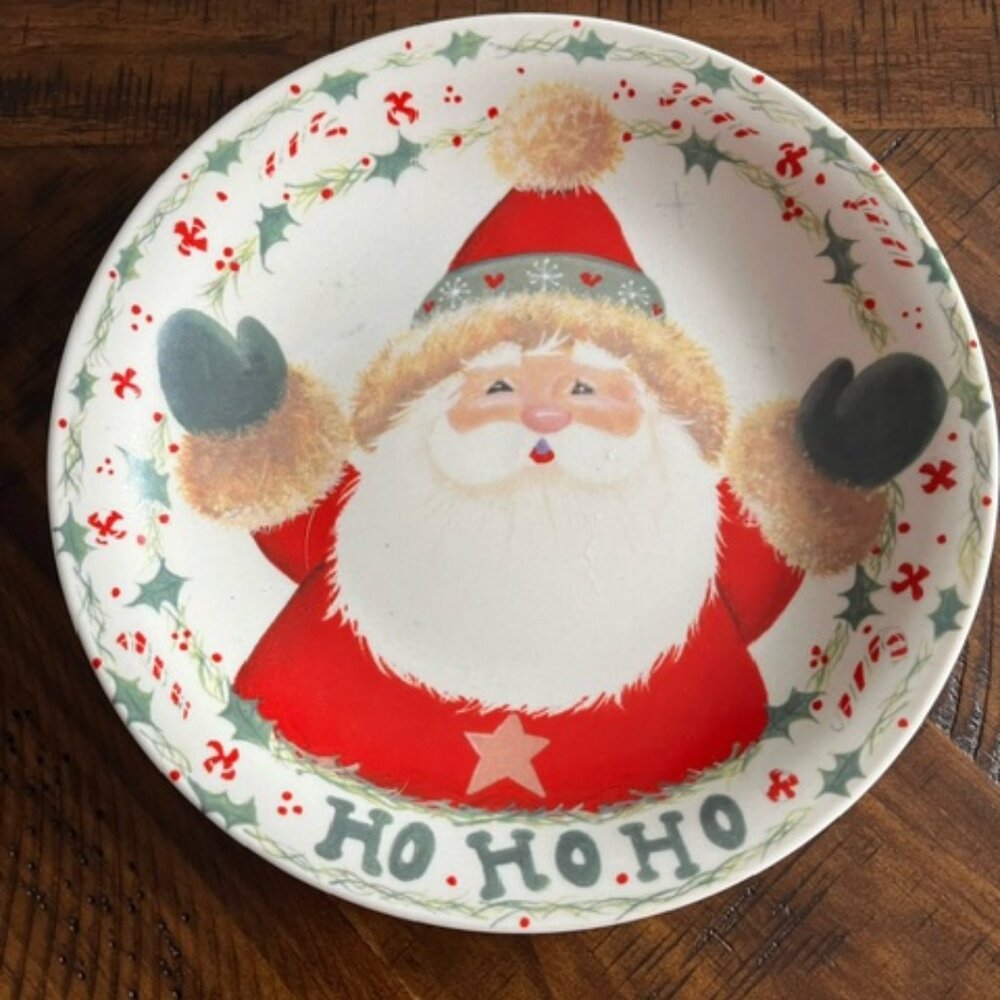 Small Santa Ho Ho Ho Serving Plate 8"